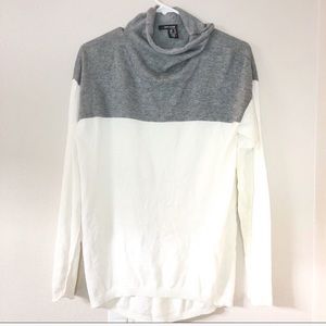 DKNY Cowl neck colorblock sweater